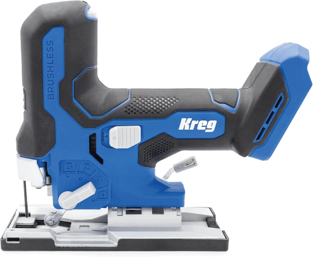 Kreg 20V Ionic Drive Barrel Grip Jigsaw - Cordless, Compact & Ergonomic - Precision Cutting - 20V Variable Speed - LED Lights & Built-In Blower -...